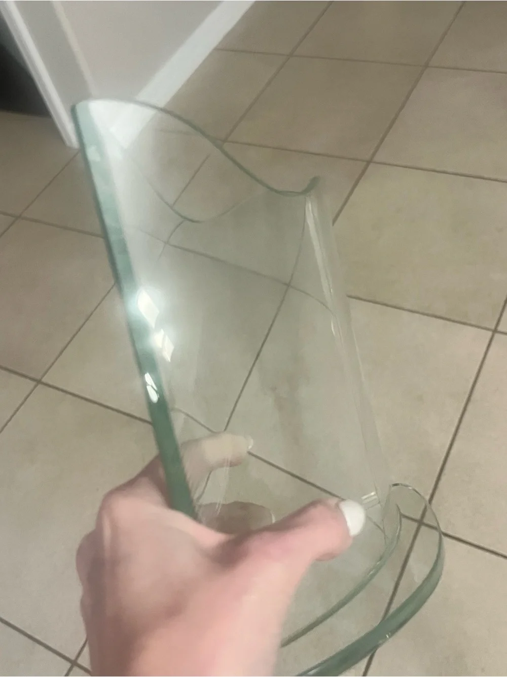 Vintage Red Sea Brand Glass Art Unique Shaped Clear Vase with Base
